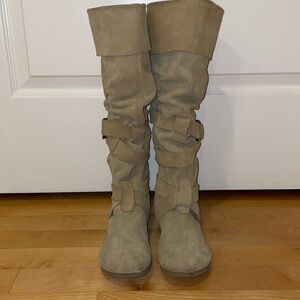 Bakers Women's Buckle Accented Slouchy Tall Tan Boots